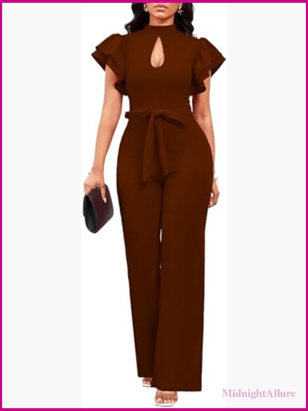 Elegant Jumpsuit with Straight Pants for Women Dressy Formal Business - Picture 2 of 7